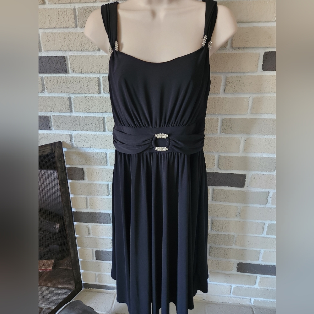 R&M Richards Rhinestone Accent Sleeveless Dress